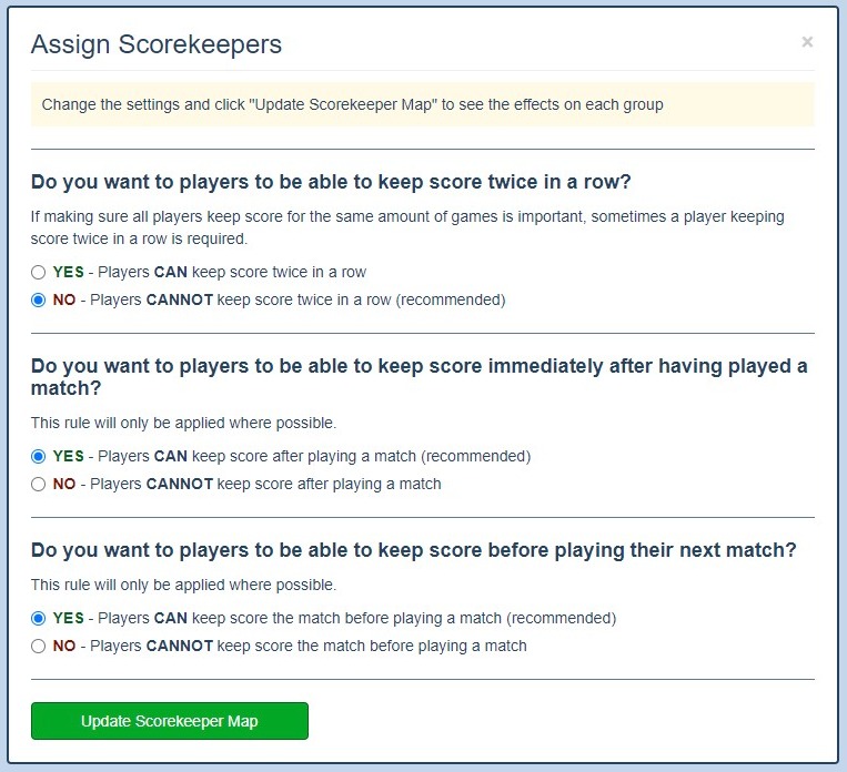 Automatically Assign Scorekeepers for Round Robin Groups DartConnect