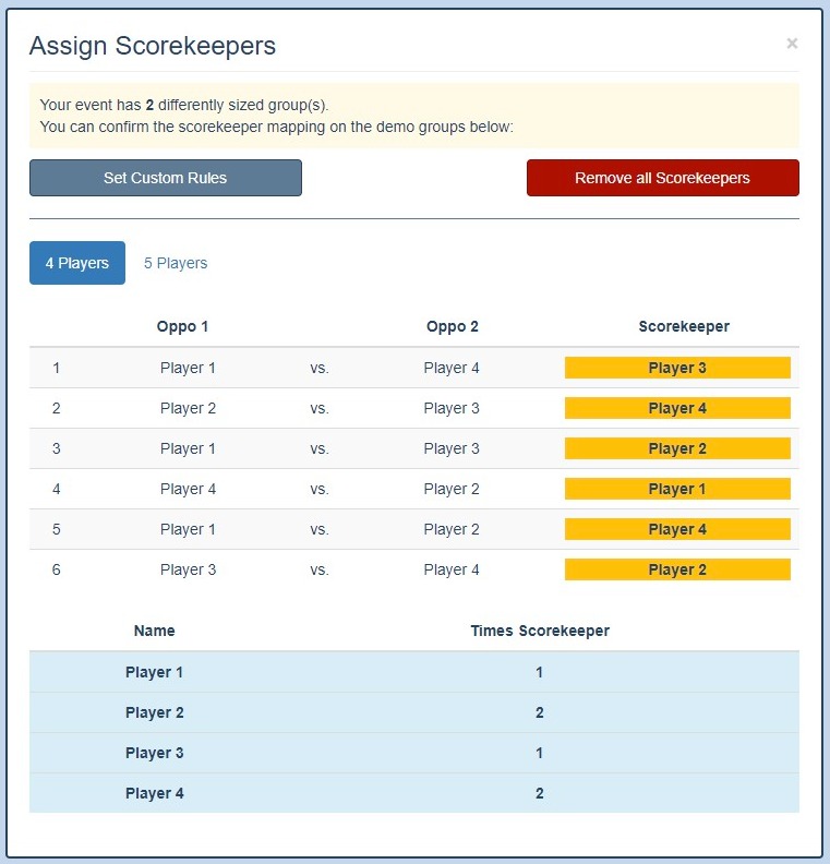 Automatically Assign Scorekeepers for Round Robin Groups DartConnect