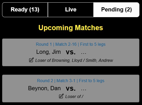 Pending Match List