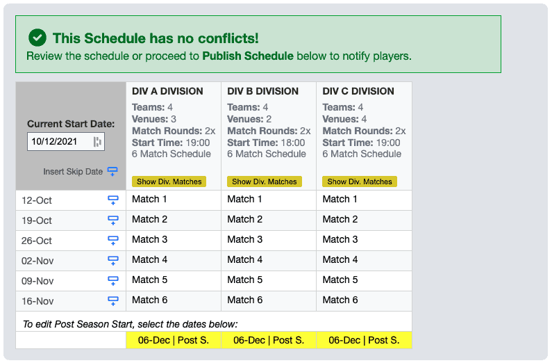 League Scheduling Quick Guide DartConnect
